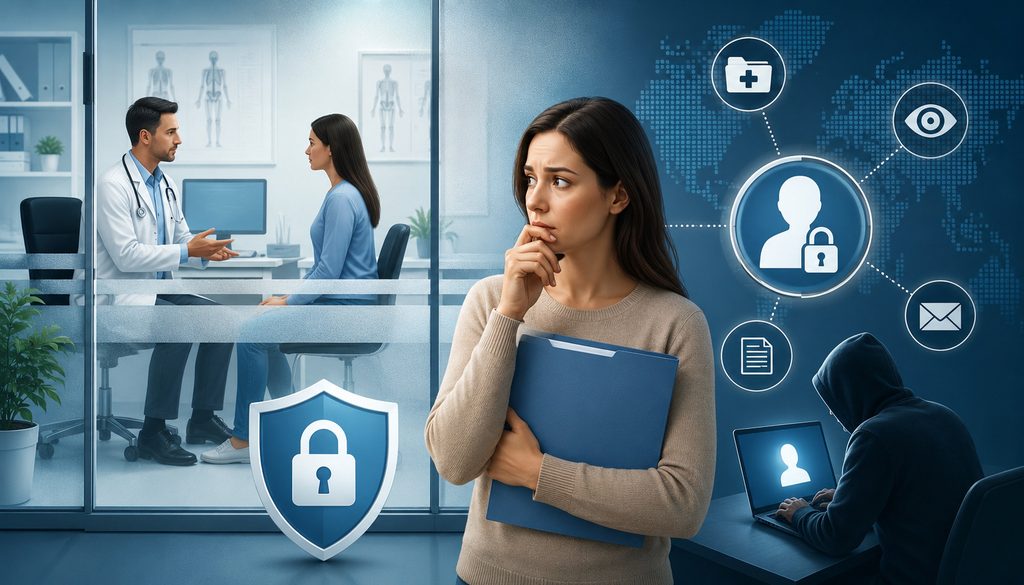 Patient relationship privacy and healthcare data protection illustration
